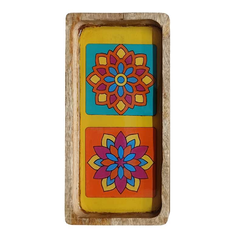 Mandala Art Resin Wooden Tray